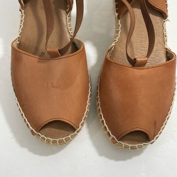 Andre Assous Dainty Womens Leather‎ Slingback Espadrille Wedge Sandal Sz 6 Shoes - Picture 8 of 10